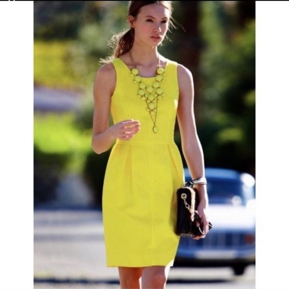 J. Crew Basketweave Orange Fit & Flare Dress Size: 4 - Picture 13 of 13